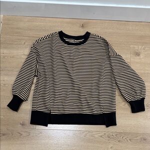 Striped Black and Tan Sweatshirt